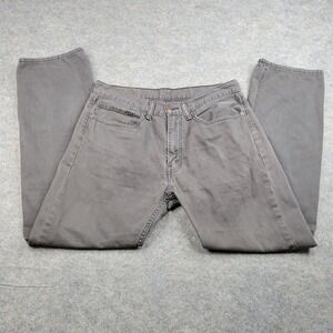 Levi's 505 Jeans Mens 34x32 Gray Straight Regular Denim‎ Pants Zip Fly White Tag